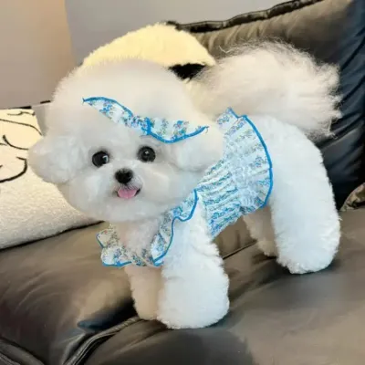 애견 플라워 원피스 머리핀