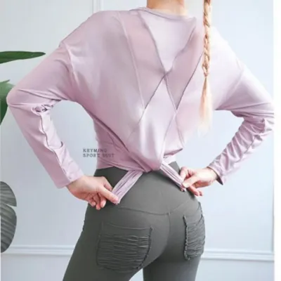 여성 디자인 티셔츠 운동 요가복 긴팔 여성 디자인 요가