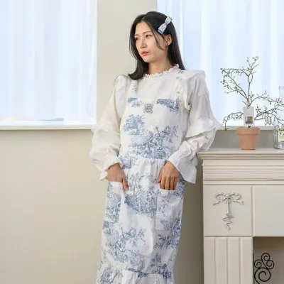 해피니 앞치마 디오레 앞치마 (블루) 바리스타앞치마 식당앞치마 카페앞치
