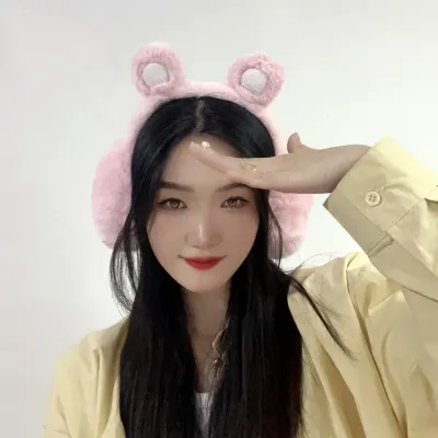 핑크베어 퍼  귀마개 곰돌이귀마개 캐릭터이어머프