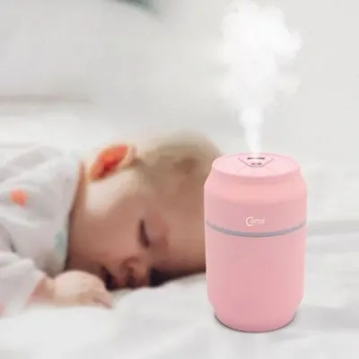 USB 가습기 미니 가습기 선풍기 LED등 가습기 핑크