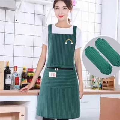 스트라이프 앞치마 주방용 앞치마 작업용 요리용 다용도 토시 가정용