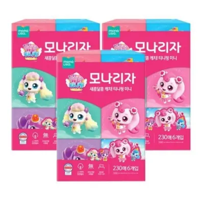모나리자 미용티슈 미니 각티슈 230매x6입x3팩