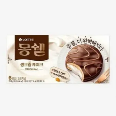 몽쉘 오리지널 6입 204g 초코샌드 생크림파이 사무실간식