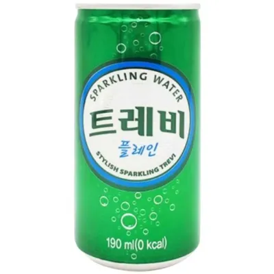 초록색 탄산음료 캔음료 트레비 플레인 190ml 30개