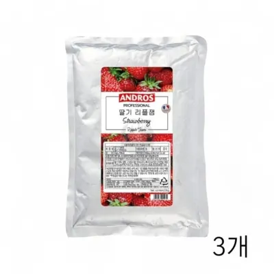 앤드로스 딸기 리플잼 1kg X3개 스트로베리잼 과일쨈