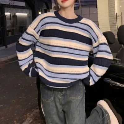 루즈핏 스웨터 스트라이프 니트 2가지 색상