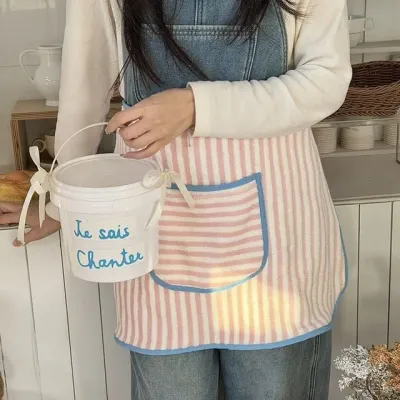 밀키 소프트 스트라이프 타올 허리 앞치마