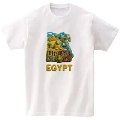 반팔티 남녀공용 세계지도 Egypt 니트 AI 이미지 다양한색상 전사이즈 가능