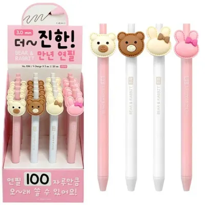 토끼 만년연필 베어레빗 곰돌이 귀여운볼펜 학습도구 20개 캐릭터연필 연필