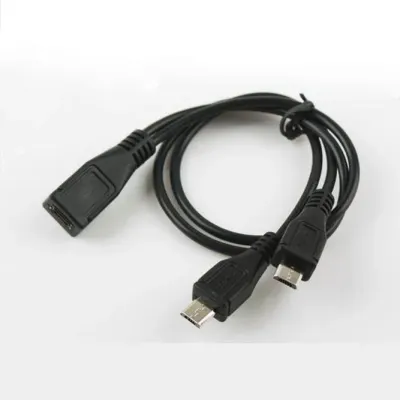 Coms Micro USB 전원 분배기 블랙 핸드폰 충전공유기