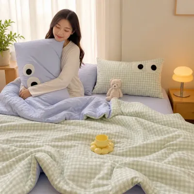 쁘띠 체크 차렵이불 간절기용 여름 침구 시원한 이불세트