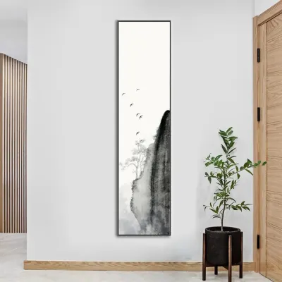 인테리어 수묵 담채화 캔버스 그림액자F(120cm*30cm)