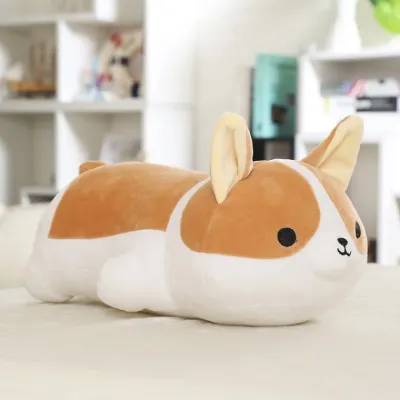 귀여운 말랑 웰시코기 80cm 안고자는 모찌 롱 쿠션 바디필로우 대형 강아지 애착 인형