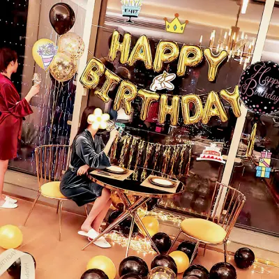 해피조이 원형 은박풍선 컨페티 생일파티 풍선세트