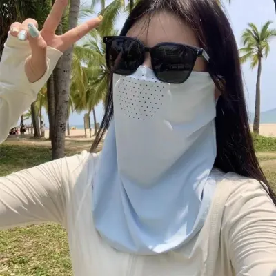 [개미물류] 햇빛가리개 컬러 면 얇은 다회용 빨아쓰는 천 쿨 패션 여름 스포츠