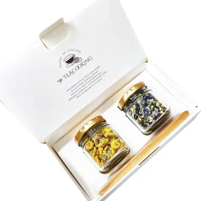 산해랑 수제 꽃차 선물세트 (국화6g+팬지5g) 차집게 포함