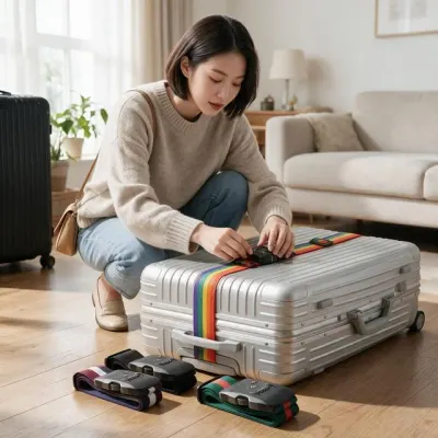 캐리어벨트 TSA 잠금장치 수하물 고정스트랩 도난방지 여행 가방 벨트 보관 용품