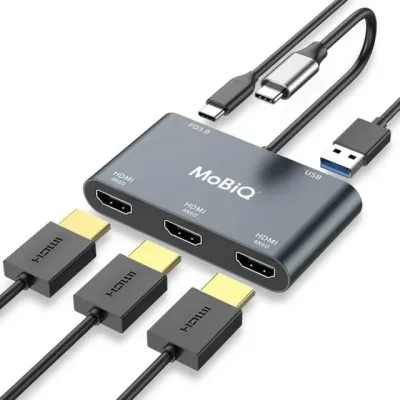 모비큐 EM-53 C타입 4K 트리플 HDMI 모니터 확장 멀티허브