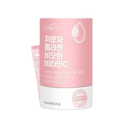 내츄럴플러스 에버핏 저분자콜라겐 비오틴 비타민C 2g x 60포