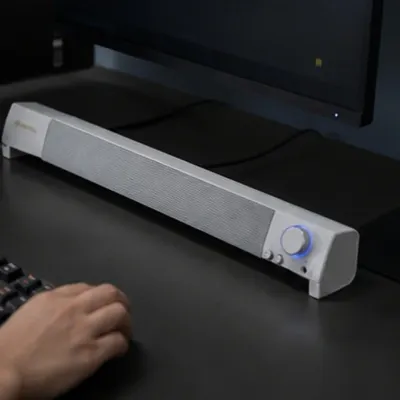 USB 전원 사운드바 스피커 6W 리얼 스테레오 모니터 하단 배치