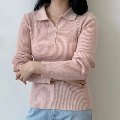 카라 니트티 여성 골지 스웨터 4가지 컬러