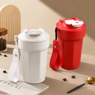 316 스테인리스 컬러 커피잔 텀블러 450ml 보온보냉 머그컵 원터치 휴대용 커피컵