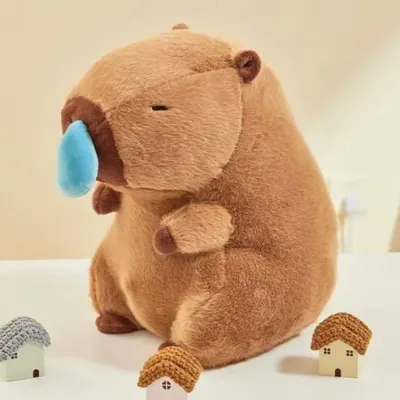 콧물 흘리는 카피바라 인형 45cm 대형 동물 애착인형 쿠션