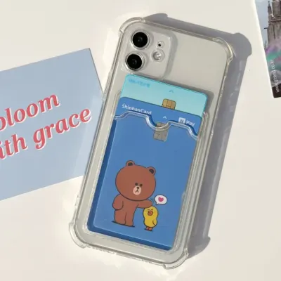 GTrend 데이즈 카드수납 렌즈보호 투명젤리케이스S24 S23 S22 S21 + 아이폰16 15 14 13 12 미니 프로 맥스
