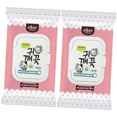 강아지 귀 세정 티슈 고양이 귀 세정 티슈 순면 반려동물 귀지 제거 위생 알로에 닦는