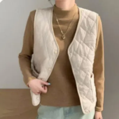 경량 패딩조끼 하이넥 누빔 간절기 이너 패딩 조끼 보온 조끼