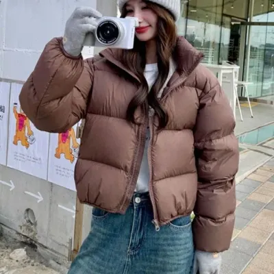 하이넥 숏패딩 루즈핏 크롭 점퍼 2컬러