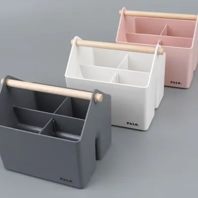 멀티박스 바스켓 손잡이 소품 컬러풀 적층형 수납 정리함 주방 화장실 미니 쌓기