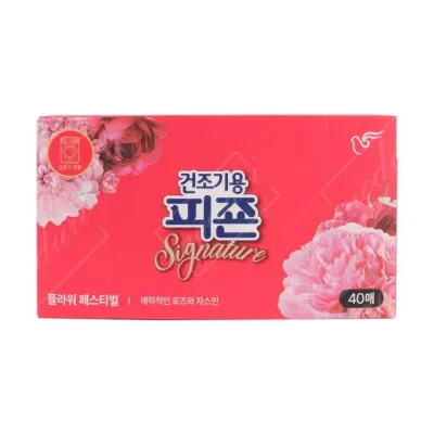 피죤 섬유 40매 플라워페스티벌 의류건조기용 시트형 건조기 티슈형