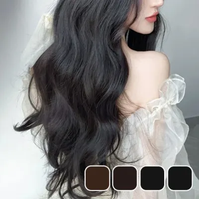 롱 헤어 피스 웨이브 붙임머리 가발 똑딱이 부분 60cm