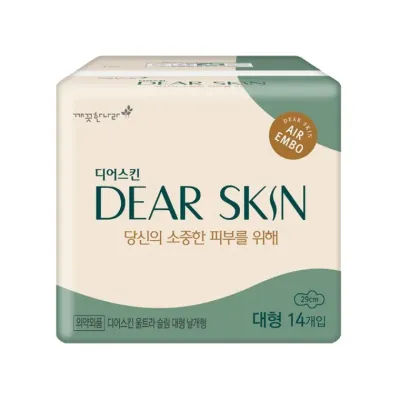 깨끗한나라 디어스킨 에어엠보생리대 대14p 1팩