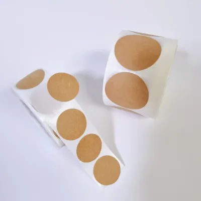 무지 원형 크라프트 봉인 실링 스티커 25mm 500pcs 1롤