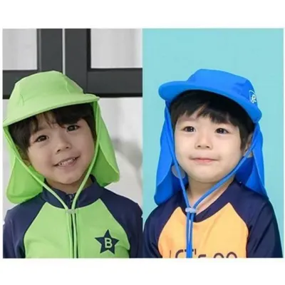 어린이 아동 플랩 캡 넥플랩 아동 물놀이 모자 자외선 여름