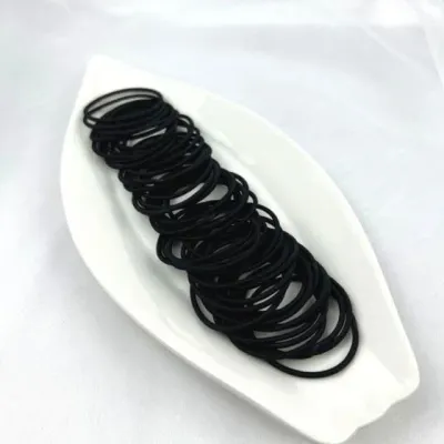 머리끈 블랙 50개묶음 무지 여성 블랙머리끈 블랙무지머리끈 검정머리끈 무지머리끈 고무줄 무매듭헤어끈