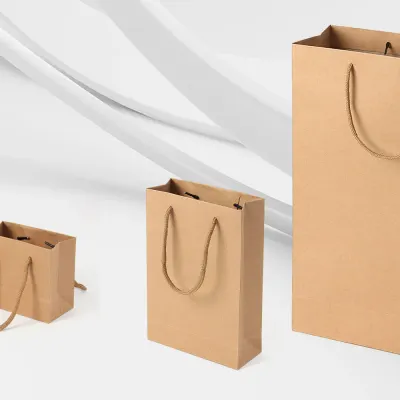 심플 무지 세로형 종이 쇼핑백 10p(15x22cm) 크라프트