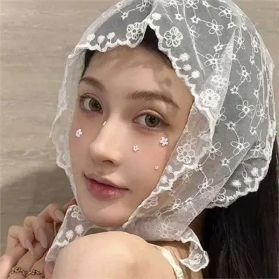 레이스 여성 두건 스카프 꽃무늬 삼각 두건 스카프 야외용 데일리
