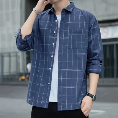 캐주얼 긴팔 셔츠 남자 체크남방 봄 가을 데일리룩