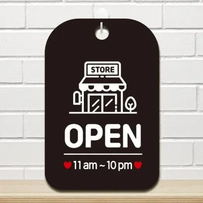 STORE OPEN 11am 10pm 사각안내