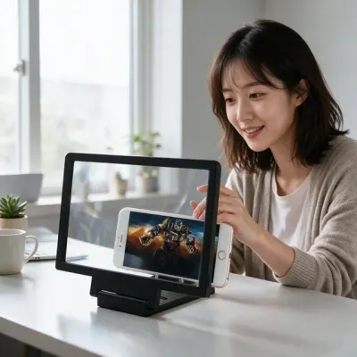 스마트폰 확대 스크린 3D 영상 확대경 거치대 영상시청 독서 자료열람 공부 돋보기
