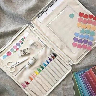 캔버스 미술 가방 어린이 미술 가방 휴대용 어린이용 학용품 수납 수업 그림 아트 색연필 크레용 문구용
