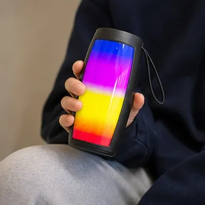휴대용 LED 블루투스 스피커 TF카드 USB FM 라디오 검은색