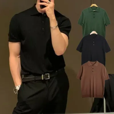 [수정검증] 여름 모던 골지 카라넥 내추럴 반팔티 BM-003