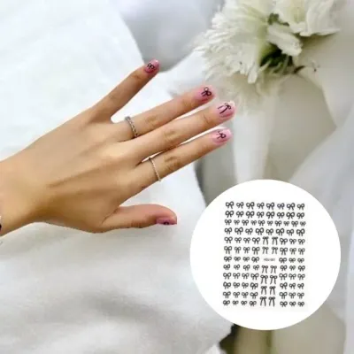 리본 네일스티커 블랙