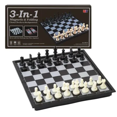 접이식 자석 체스판(25cmX25cm)체커 백개먼 3in1 보드게임
