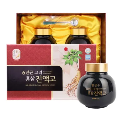 한삼수 6년근 고려홍삼진액고500g 2병 농축액 보자기포함 선물세트
